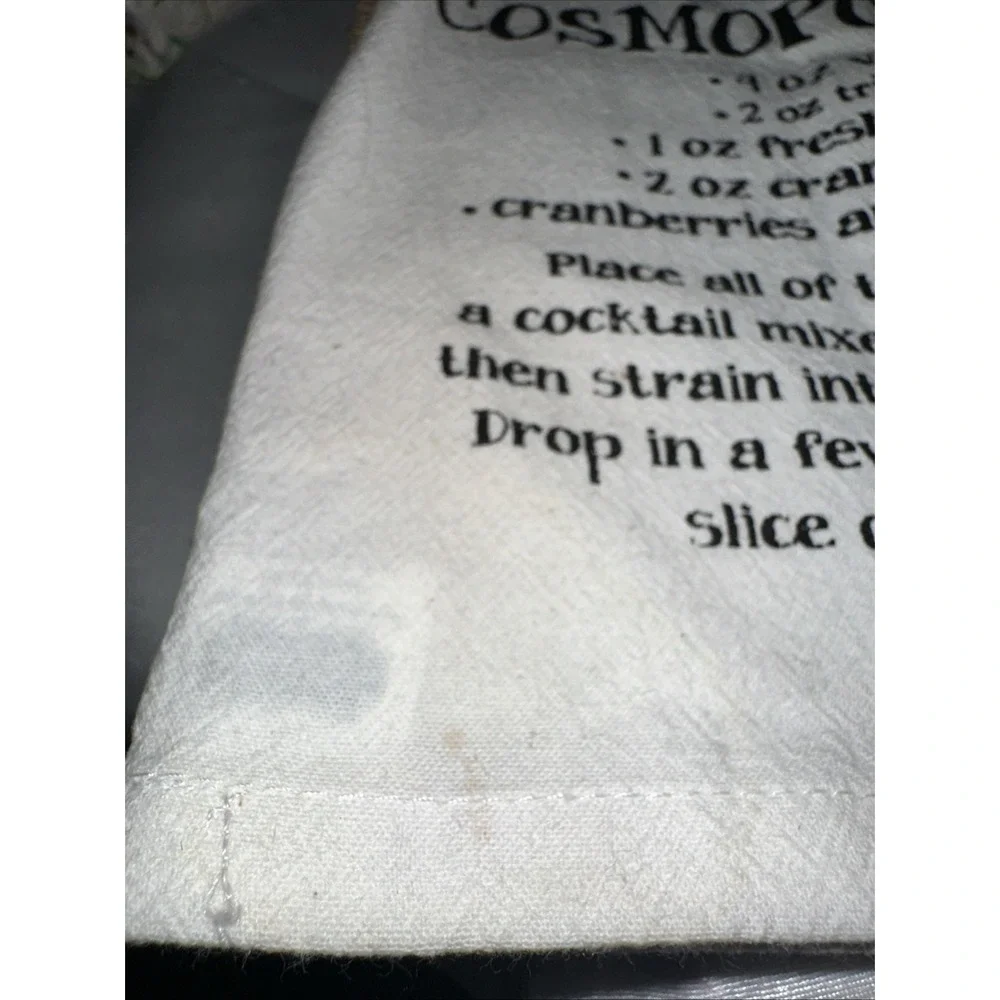 MUD PIE Drink Recipe COSMOPOLITAN Cotton Tea Towel‎ NEW